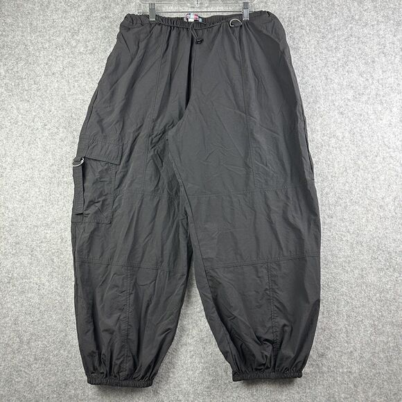 Urban Outfitters Pants - Urban Outfitters Balloon Cargo Pants Womens Large Black Lightweight Baggy Track*